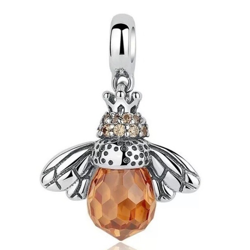 Crystal Queen Bee Dangle Charm - Not Pandora - Picture 1 of 2